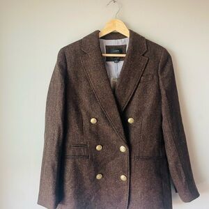 J. Crew Bristol Blazer Chocolate Herringbone NWT
